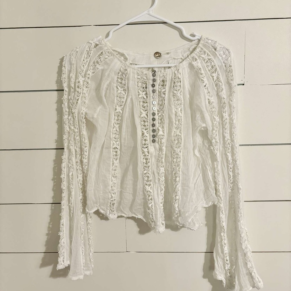 white free people flowy top